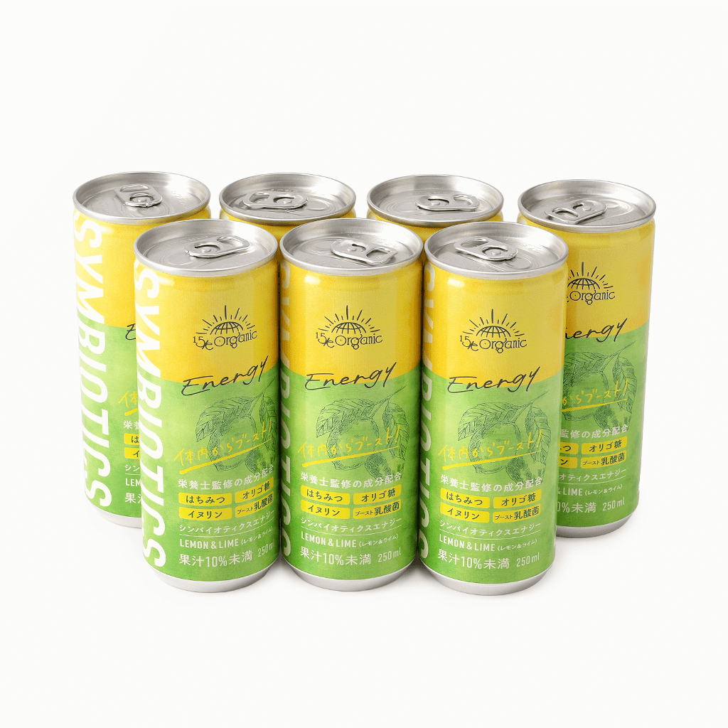 【15/e organic】15/e Symbiotics Energy レモン&ライム 250ml(7本セット)