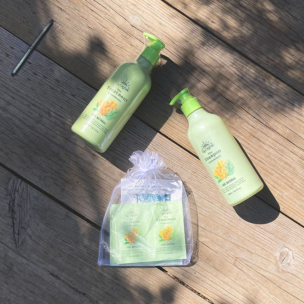 【15/e organic】【1000円OFFクーポン付!】シャンプー&トリートメント サシェ 3枚セット (キンモクセイの香り/シトラスの香り)