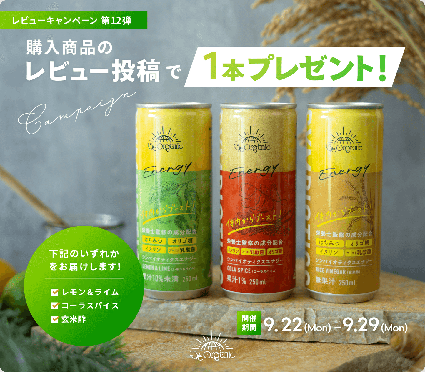 【レビューキャンペーン第12弾】新商品！15/e Symbiotics Energy1本をプレゼント！！