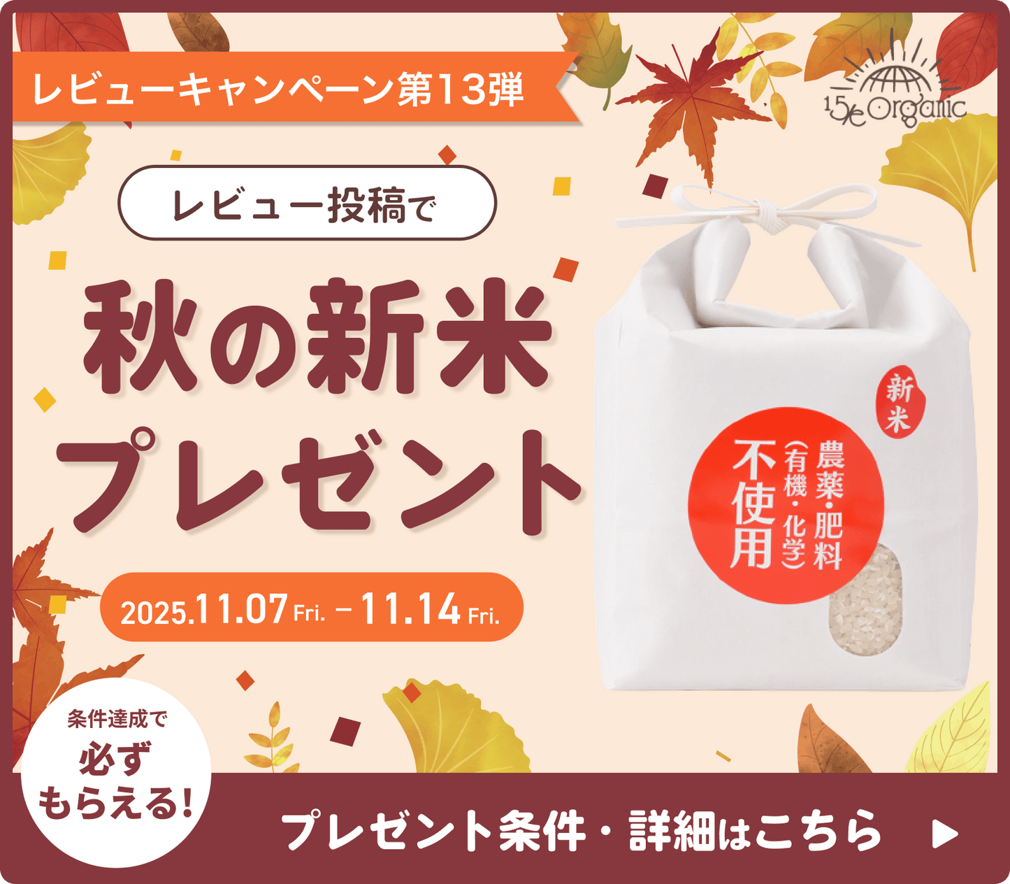 【レビューキャンペーン第13弾】レビュー投稿で“新米1kg”プレゼント！！
