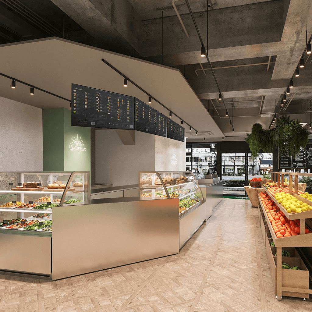 15/e organic麻布十番店の1階のフロア