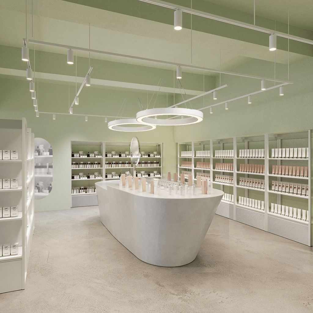 15/e organic麻布十番店の2階コスメスペース