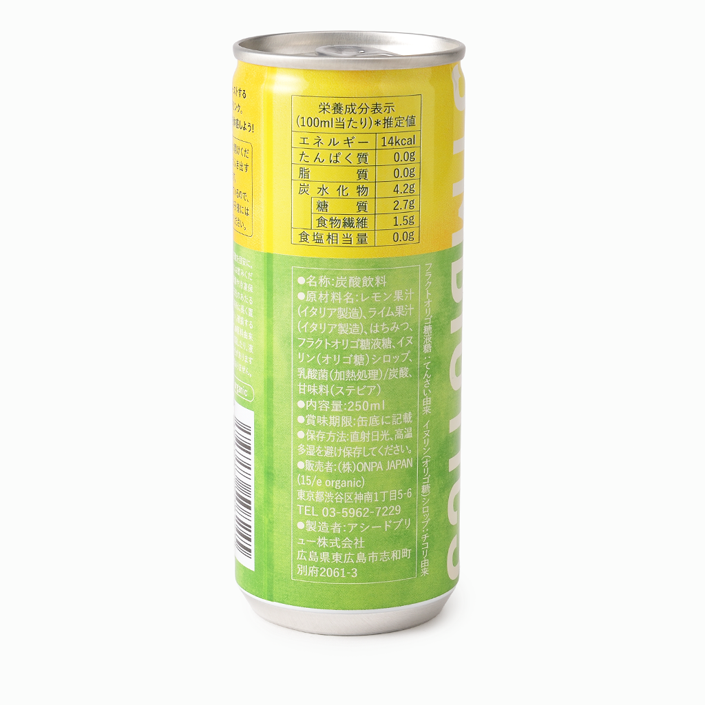 【15/e organic】15/e Symbiotics Energy レモン＆ライム 250ml