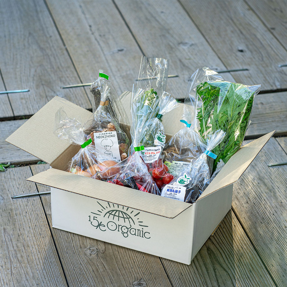 15/e organicの野菜定期ボックス（Mサイズ）、野菜セット（Mサイズ）のイメージ