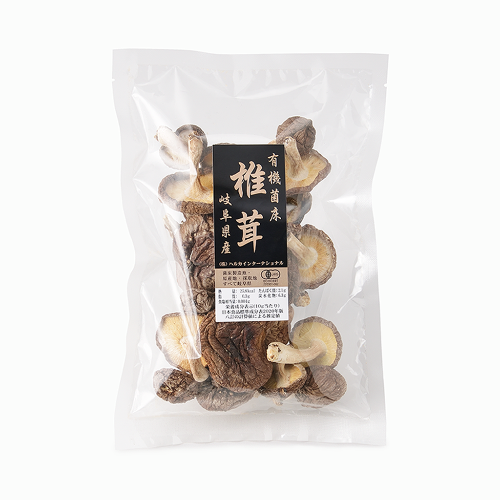【ハルカインターナショナル】有機菌床　乾燥椎茸50g