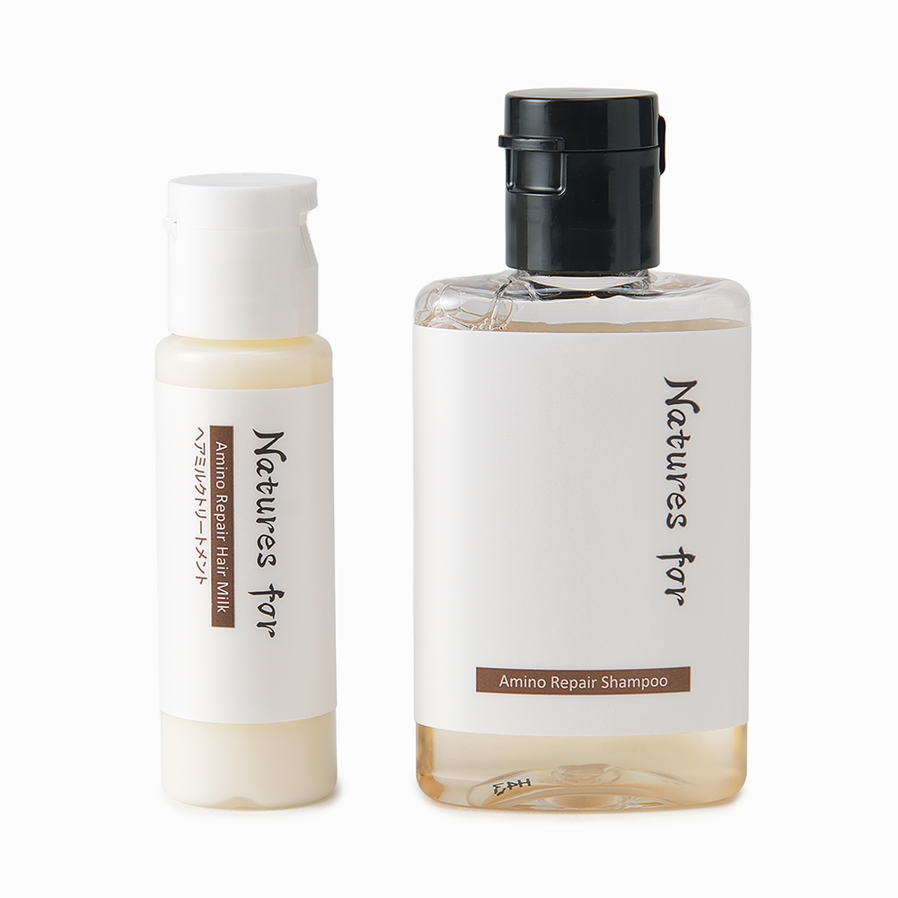 【Natures for】アミノリペアミニセット（アミノリペアシャンプー30ml＆アミノリペアヘアミルク15ml）