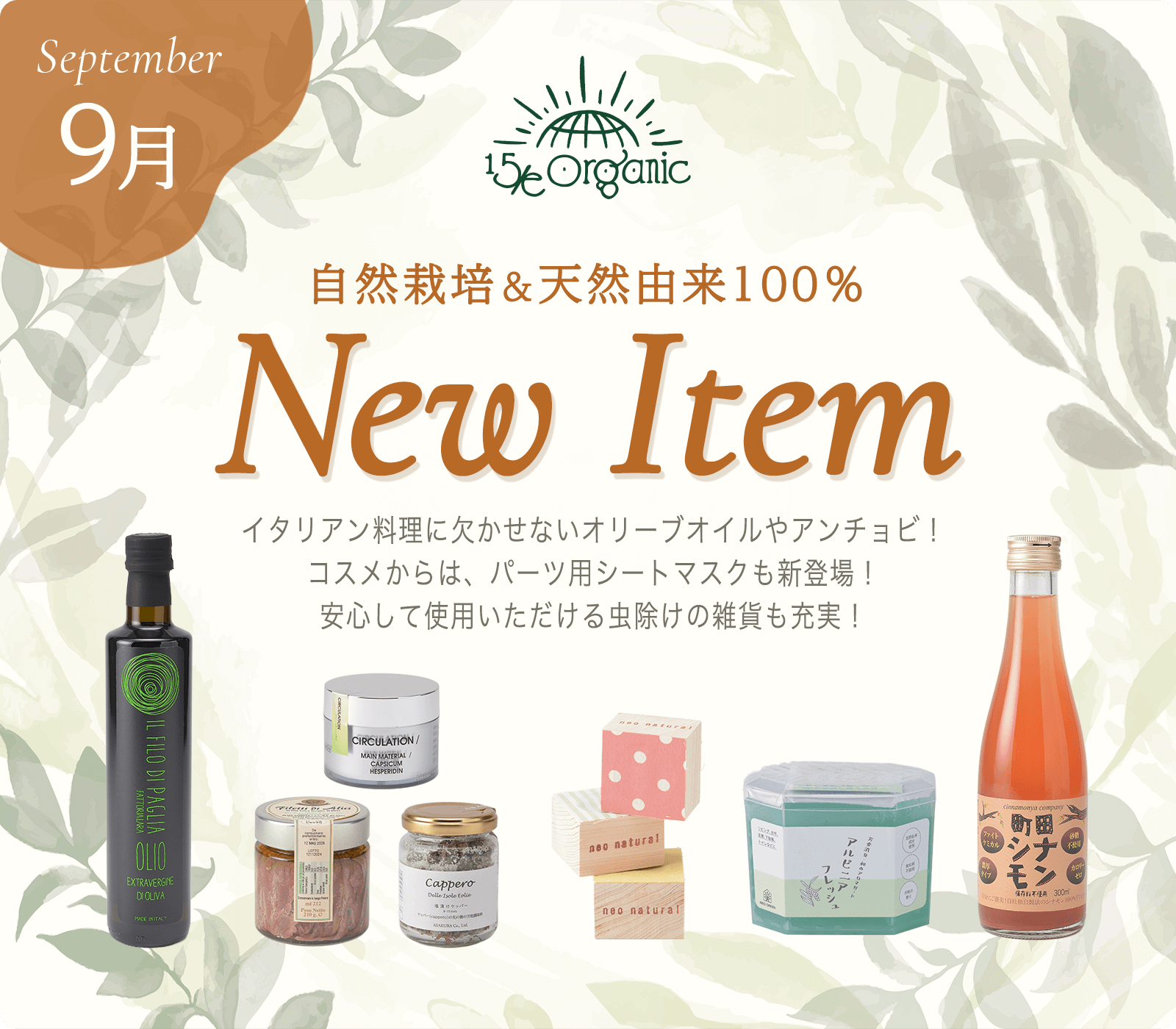 2025年9月新商品のご紹介 | 15/e organic
