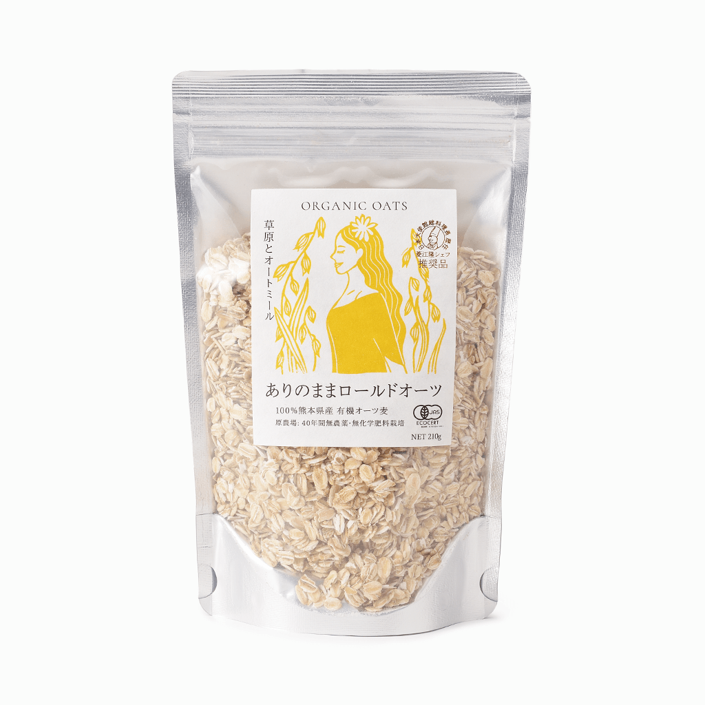 【organic oats】ありのままロールドオーツ 210g